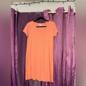 Rib Knit Style T-shirt Dress